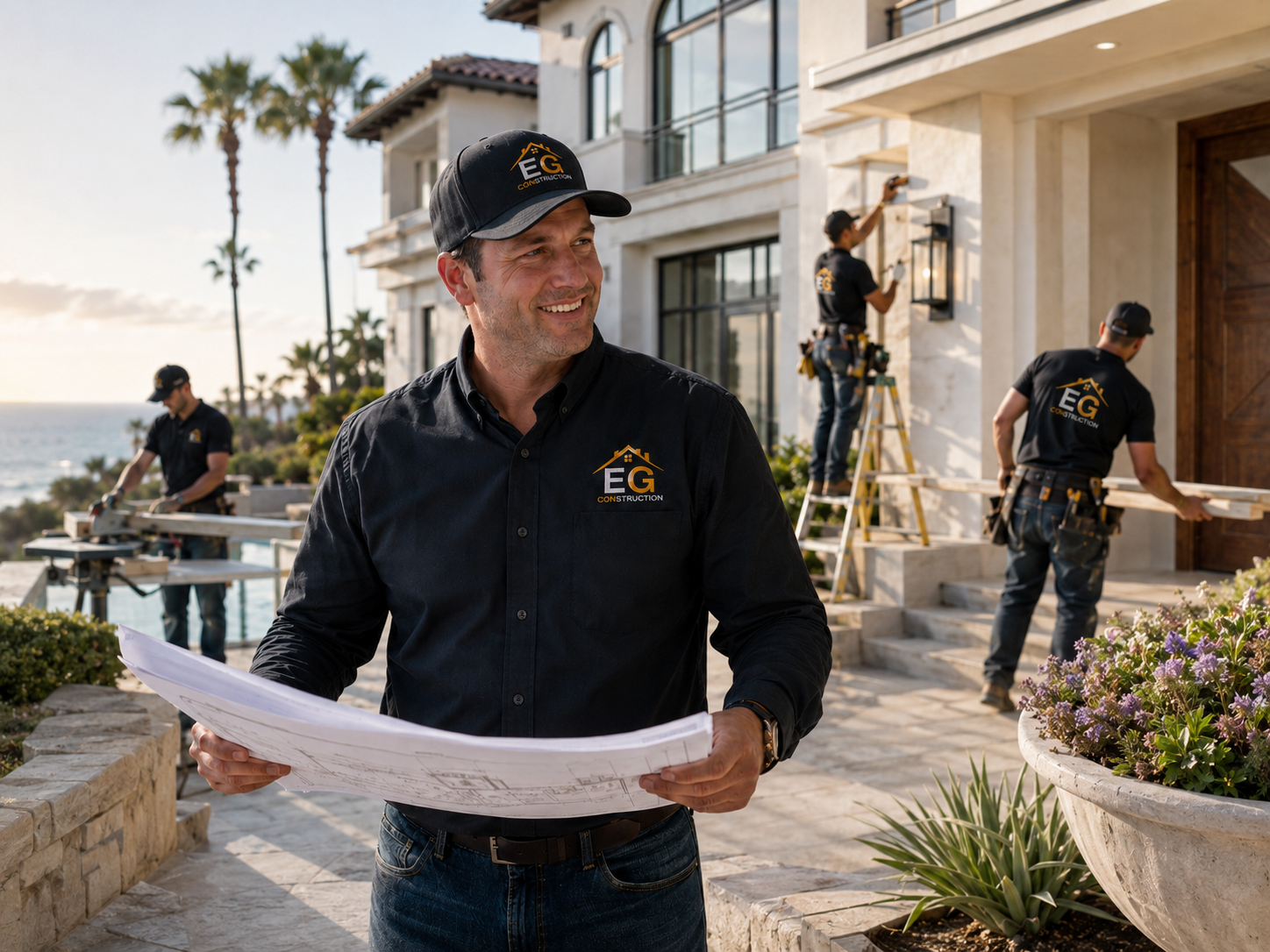 Contractor working on a beautiful Ventura home